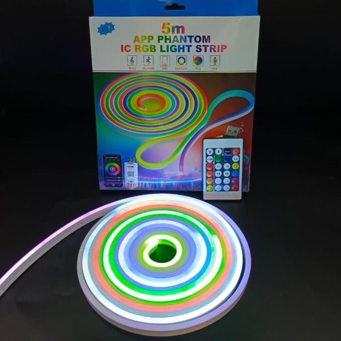 Lampu Selang RGB Led Strip Neon Flex Running App Control + Remote (5 meter) 480Led