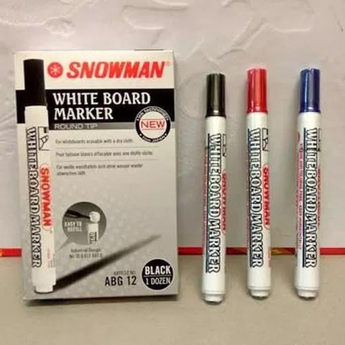

Spidol Whiteboard Snowman Abg12 Isi 12 Pcs Co