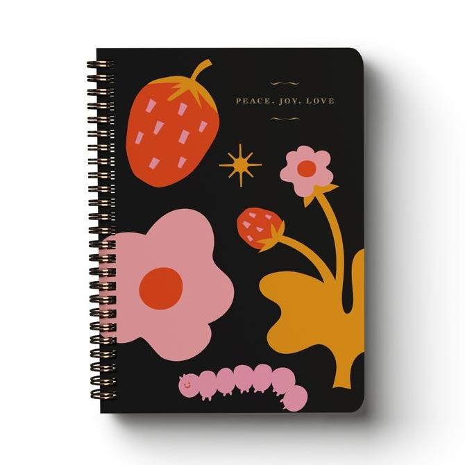 

New Product - Papermark A5 Spiral Notebook Peace Love Joy Black Kiarastoreku