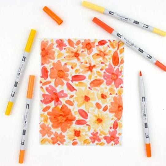 

New Product - Tombow Abt Pro Alcohol Based Art Markers Dual Brush Pen - Orange Tones Kiarastoreku