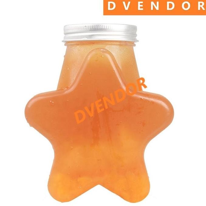 Botol Minum Bentuk Bintang 500 Ml 200 Pcs Untuk Jualan Boba Tea Milk Jus Boba Sago Jelly Drink Unik 