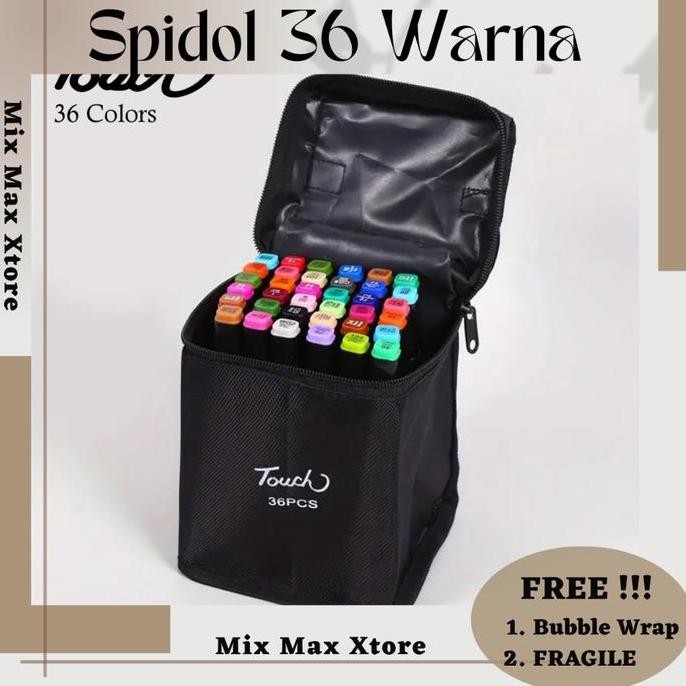 

Spidol Mewarnai Set 36 Warna Touch Spidol Dual Side Fine Art Brush Art Marker - Black Co