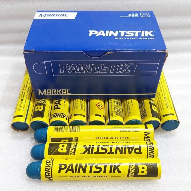 

Paintstik Original B Solid Paint Marker Blue / Paint Stick Markal B Biru ( Stik Penanda Besi Baja Beton Kaca Plastik Karet ) Co