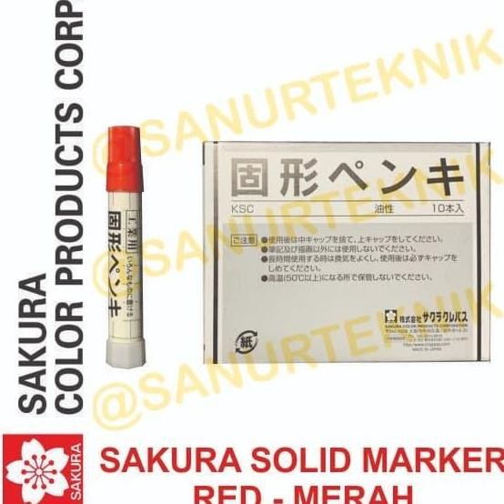 

Sakura Steel Marker/ Spidol Besi Baja Merah - Red (Per Dos 10 Pc) Co