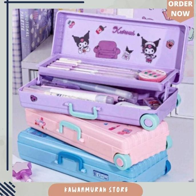 

Kotak Pensil Model Troli Motif Kuromi Melody 2 Tingkat / Tempat Pensil Tempat Pensil Co