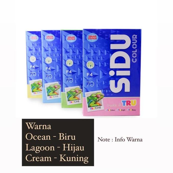 

Kertas Hvs Warna Sidu F4 70 Gr / Box/ Khusus Gosend Co
