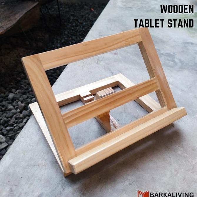 Stand Holder Ipad Tablet Penyangga Dudukan Tablet Kayu Tab Co