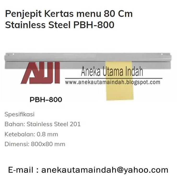 

Pbh-800 Bill Holder / Tempat Menjepit Kertas, Menu Restoran, Dll Co
