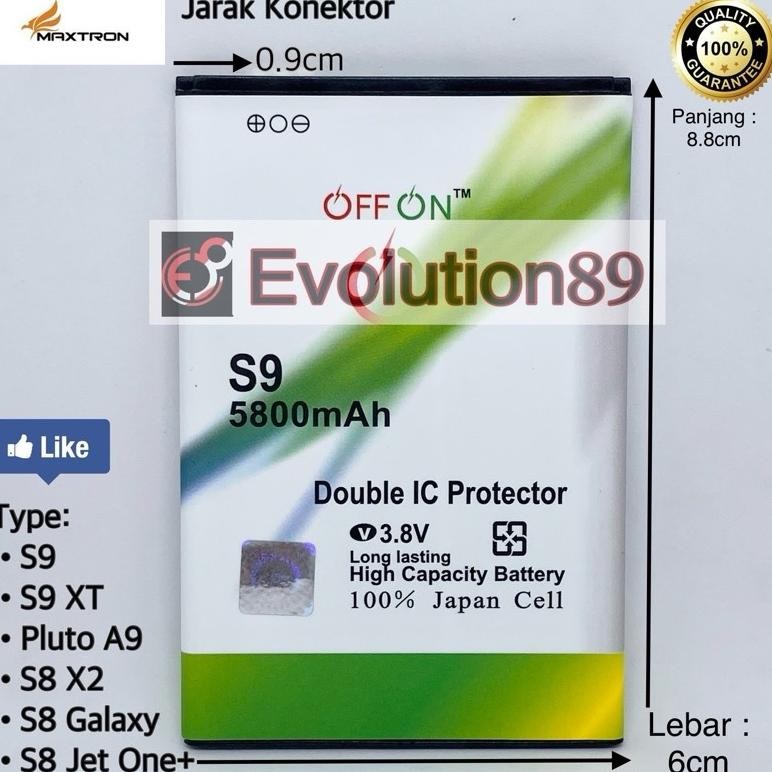 Premium Baterai Maxtron S11 / S9 / S8 2020 Double Power Offon Maxtron Batre S11 S8 2020