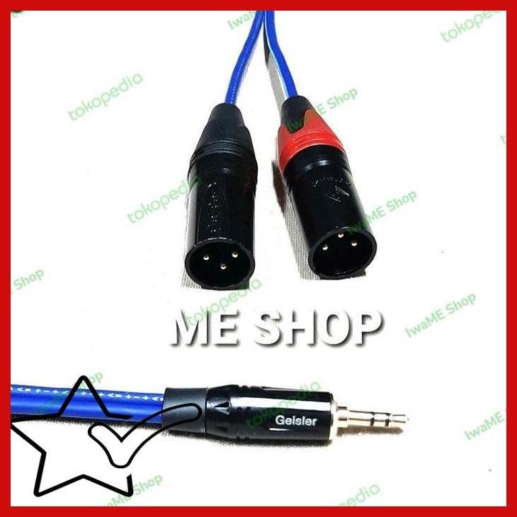 [IWS] JACK AUDIO 3.5MM STEREO CABANG TO 2 XLR CANON MALE 3PIN 5M ORIGINAL