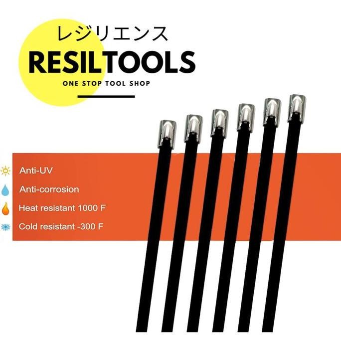 

Per100 Kabel Tie Stainless Steel Hitam 4.6 X 400 Mm Anti Karat Co