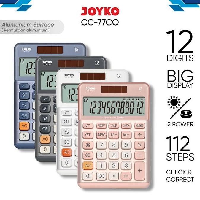 

Joyko Calculator Kalkulator Cc-77Co 12 Digits Check & Correct Co
