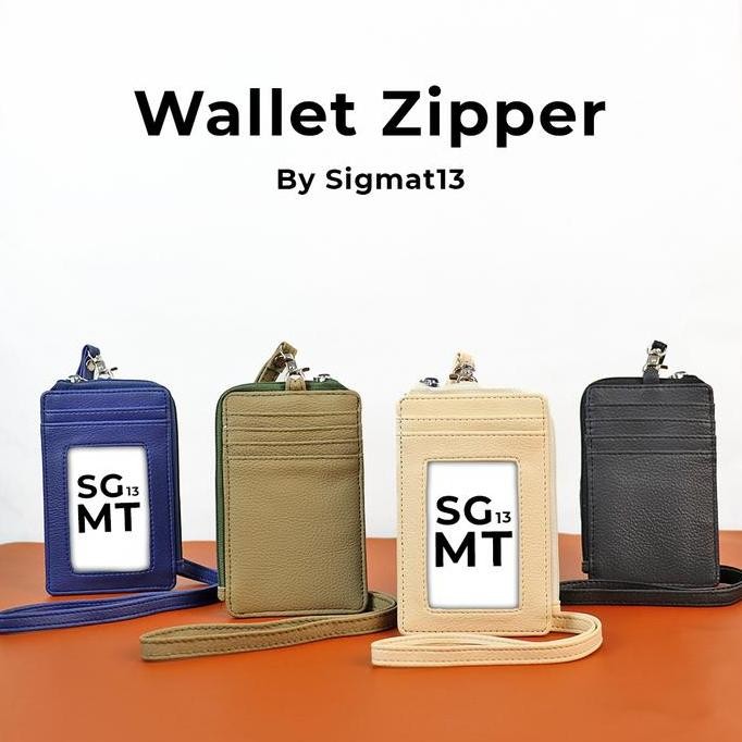 

Lanyard Sgmt Wallet Zipper - Lanyard Resleting Name Tag Id Card Holder Zipper Kulit Lanyard Wallet Dompet Kartu Pu Leather Co