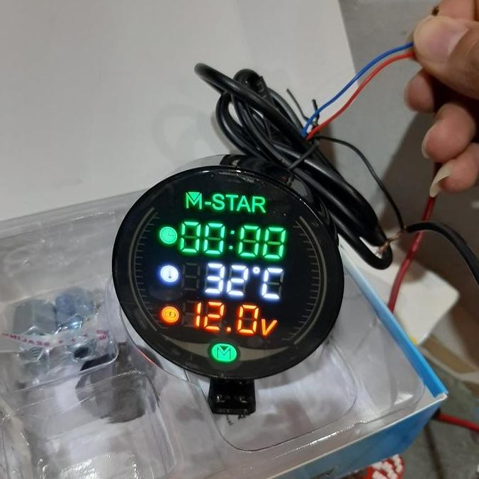 Terlaris Voltmeter Jam Celcius Voltmeter 3 In 1 Bulat Protaper