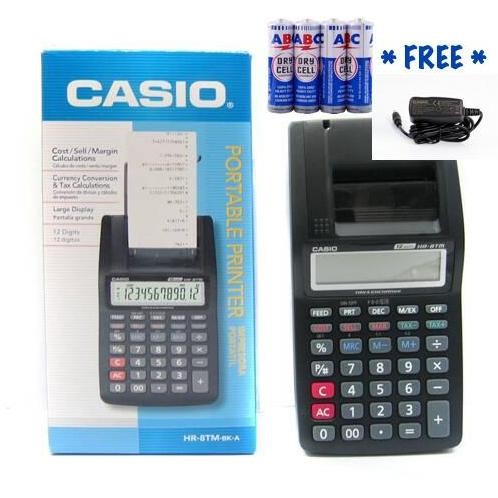 

Casio Hr 8Tm + Adaptor Ori + Abc Biru ( Calculator Print ) Co