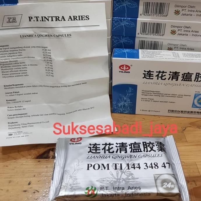 LIANHUA QINGWEN CAPSULE BPOM / POM TI ORIGINAL IMPORTIR PT.INTRA ARIES