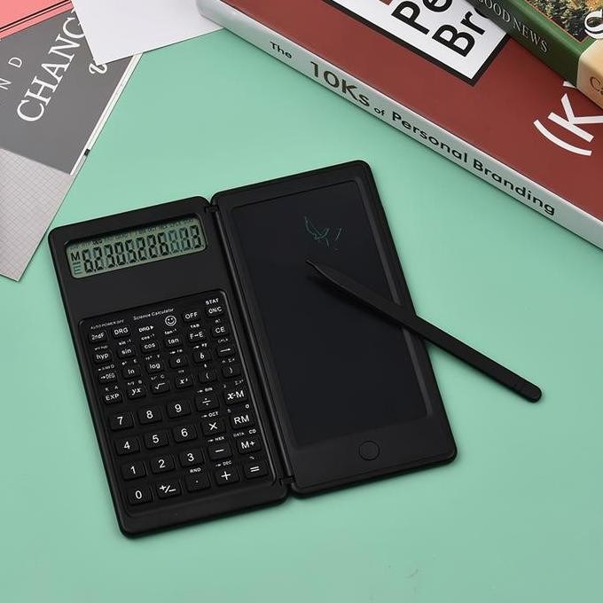 

Foldable Scientific Calculator 10-Digit With Erasable Lcd Writting Pad Co