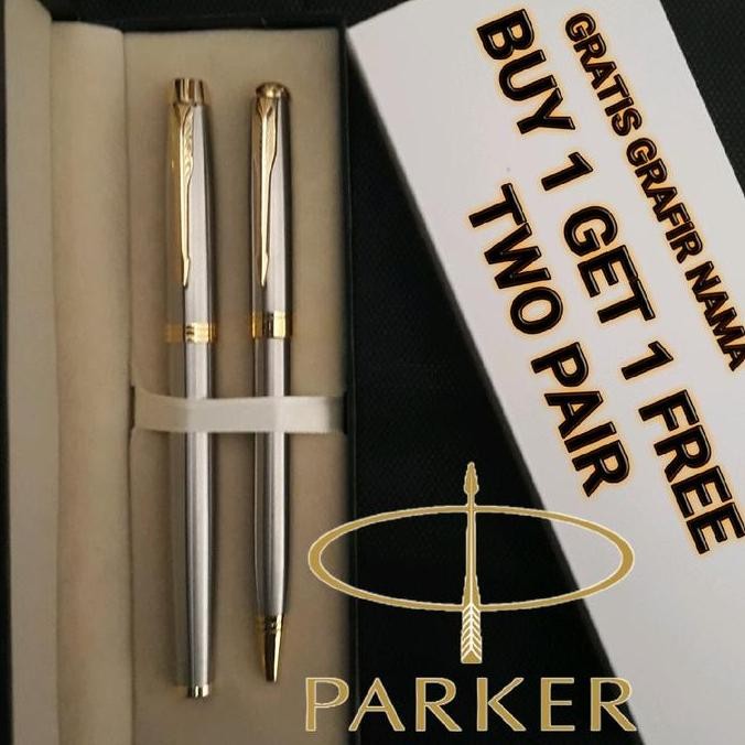 

TERLARIS! Bollpoint Mewah Elegan dan Exlusive Parker Buy 1 Get 1 Free Two Pair Gratis Grafir Nama Alat Tulis Stationery