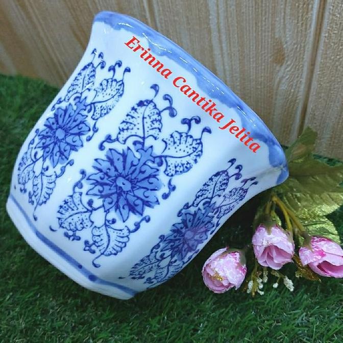 Promo Pot Bunga Keramik Cina Antik /Pot Tanaman Vintage /Pot Taman Medium