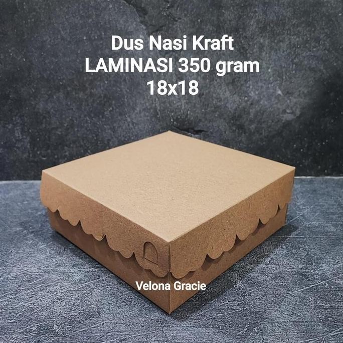 

Dus Nasi Kraft Laminasi 18X18 Renda Isi 50 Pcs 350 Gr Kotak Catering Tutup Sambung Co