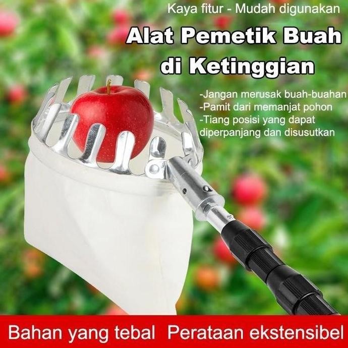 6 Meter Alat Petik Buah Tongkat Pemetik Buah Teleskopik  Tiang Teleskopic Jaring Celup Pemetik Buah 