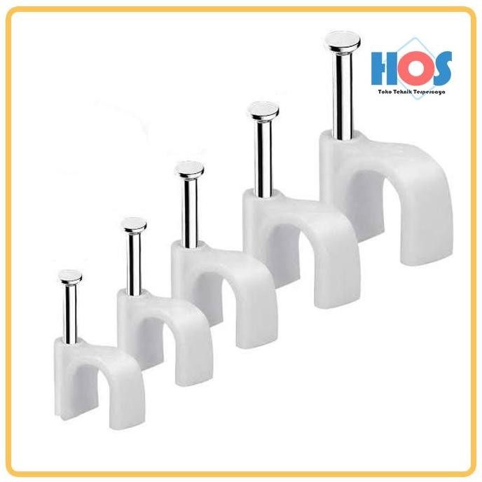 ] Klem kabel listrik plastik paku beton Clamp Fort