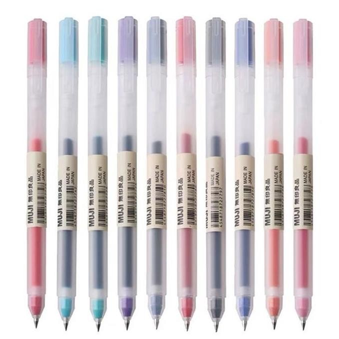

PROMO! Muji Cap Type Gel Ink Pen 0.38mm 0.5mm Pulpen Original Muji