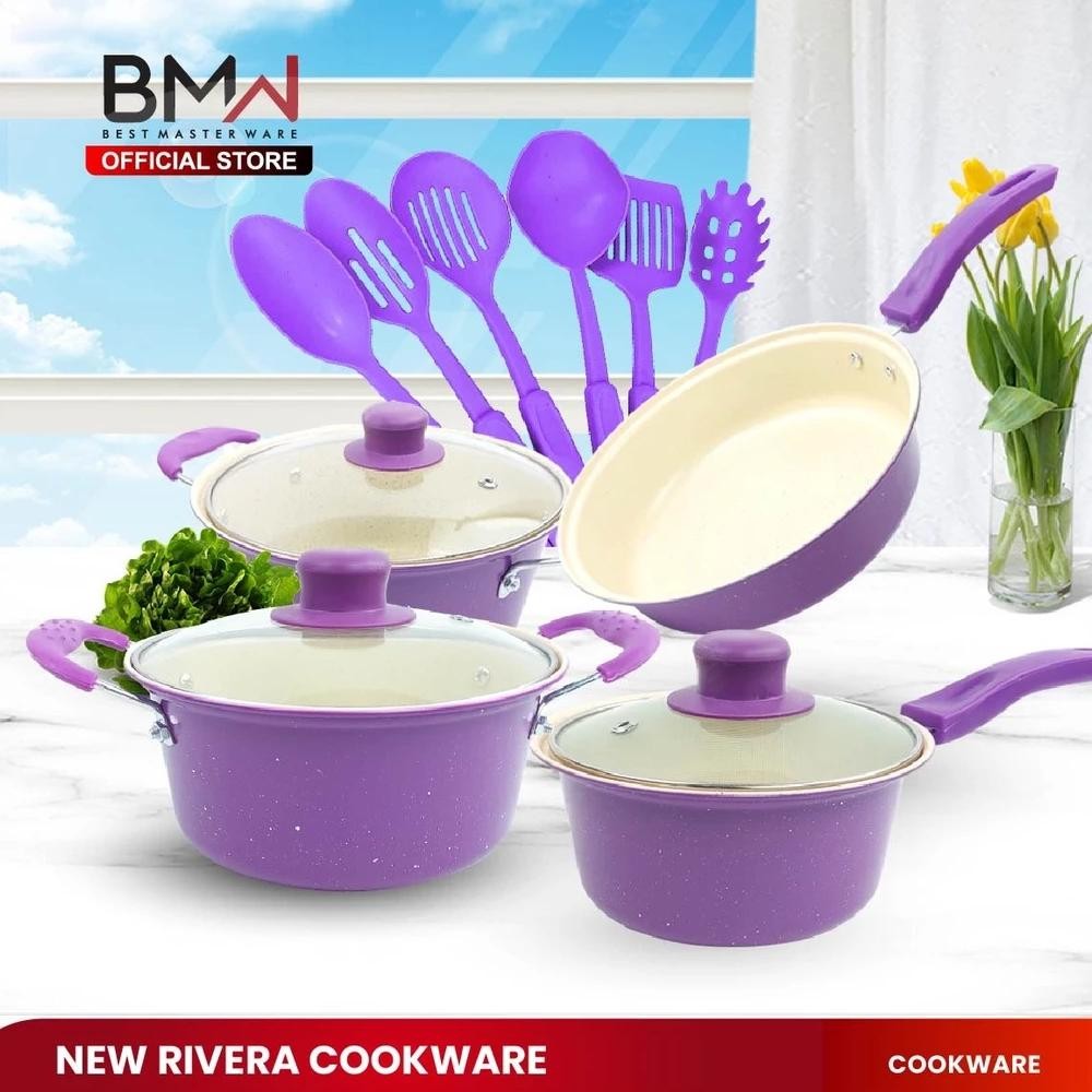 Panci Set 13 Tutup Kaca Serbaguna Panci Set Lengkap Stainless Steel