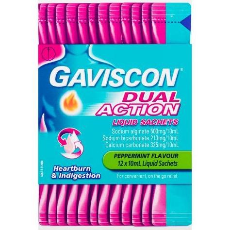 NEW Gaviscon Dual Action Liquid 12 Sachet