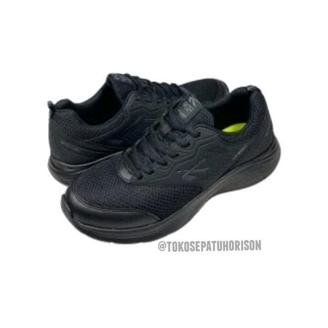 Spotec Lyons Full Black - Sepatu Lari Unisex - Sepatu Sekolah Hitam - Running Shoes
