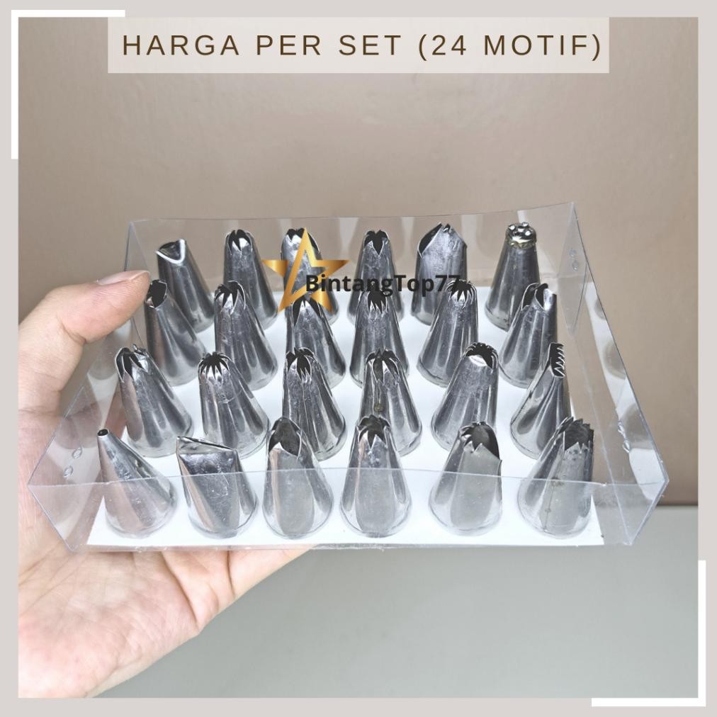 Spuit Kue Kecil Stainless Set 24 Motif (HARGA PER SET)