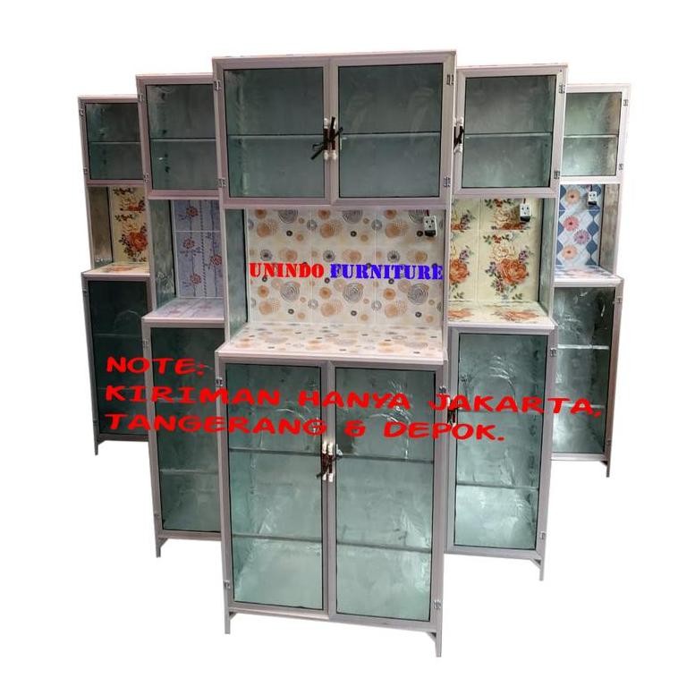 RAK PIRING LEMARI DAPUR ALUMINIUM MINI 2 PINTU GT