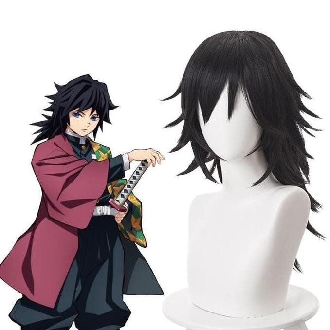 Wig Giyuu Tomioka Kimetsu No Yaiba Cosplay