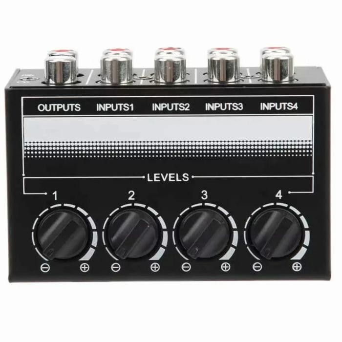 Mini Kontrol Stereo Amplifier Mixer 4 Ch Channel Microphone Rca Vocal Original Dan Terpercaya