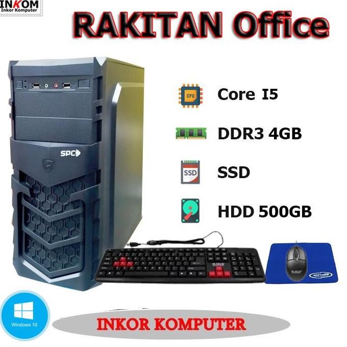 Pc Cpu Komputer Rakitan Lengkap Core I5 + Monitor Lg 22" - Siap Pakai New Stok