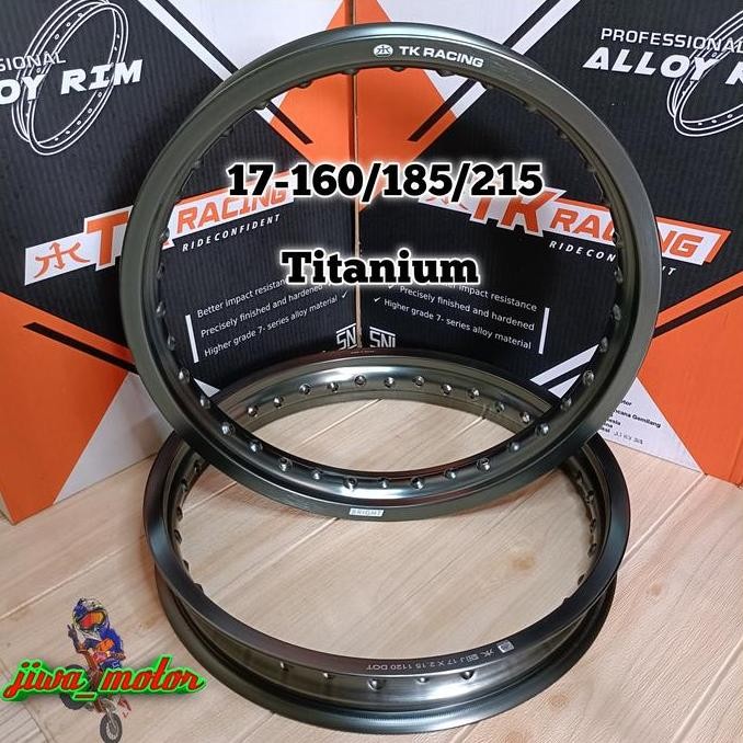 velg TK racing ring 17 160 185 dan 185 215 hole 36 warna Titanium