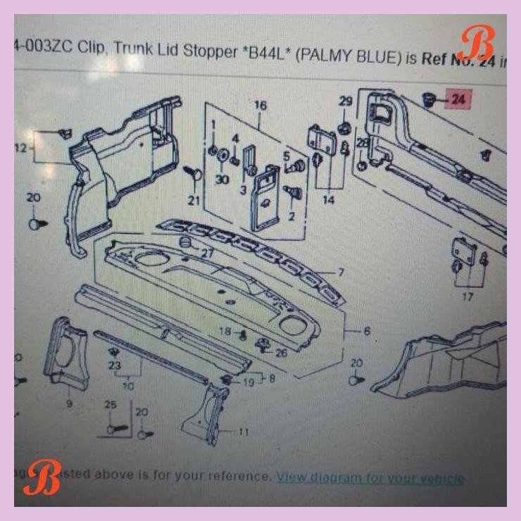 | JY | KLIP BAGASI HONDA ACCORD MAESTRO 91510-SM4-003