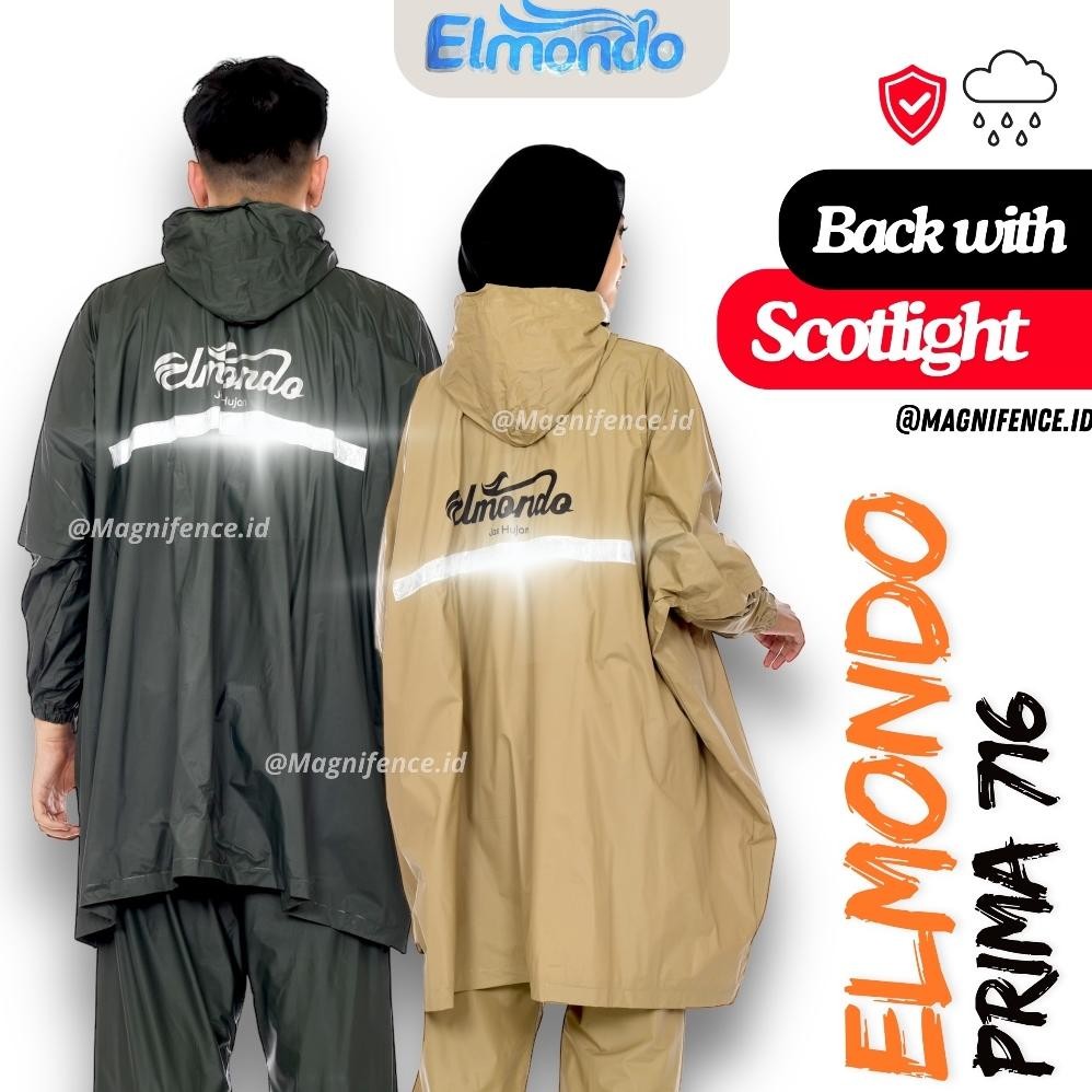 KOE-1116 Um57 Jas Hujan Elmondo Original Jas Hujan Setelan Ponco Celana Jas Hujan Poncho Dewasa Mant