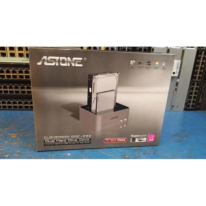 ready NEW ASTONE CLONEDOCK DOC-232 DUAL HARD DRIVE USB 3.0
