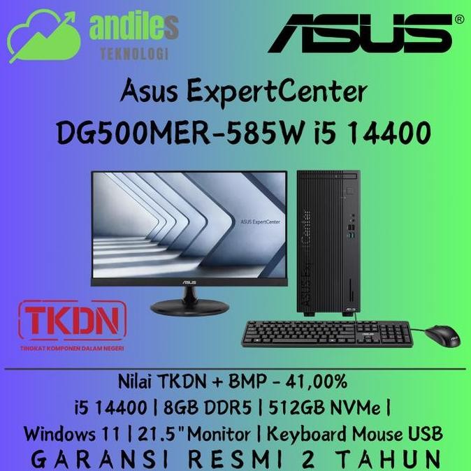 Pc Tkdn Asus Desktop Pc Dg500Mer-585W I5 14400 8Gb Ddr5 512Gb Nvme Windows 11 21.5"Monitor - Pc Tkdn
