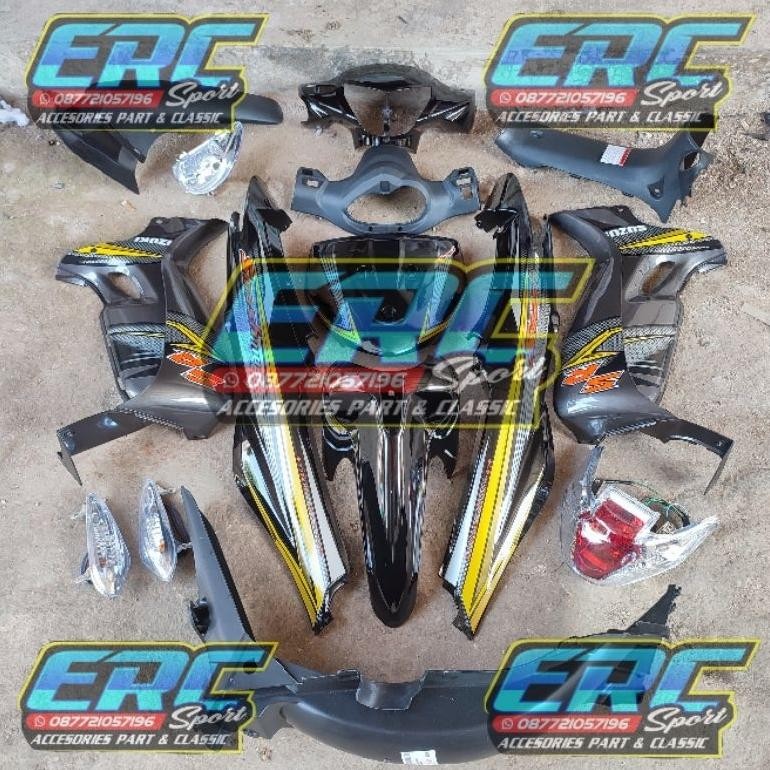 Cover Bodi Smash New Hitam 2007 Bodi Halus Kasar Suzuki Smash New 2007 Fullset