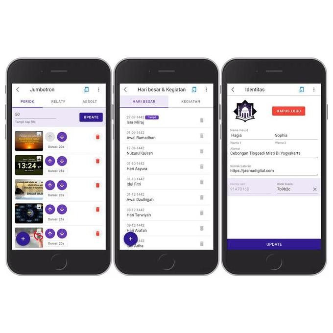 Papan Informasi Masjid - Jam Sholat Digital Tv - Jasma Masjid Digital New Stok