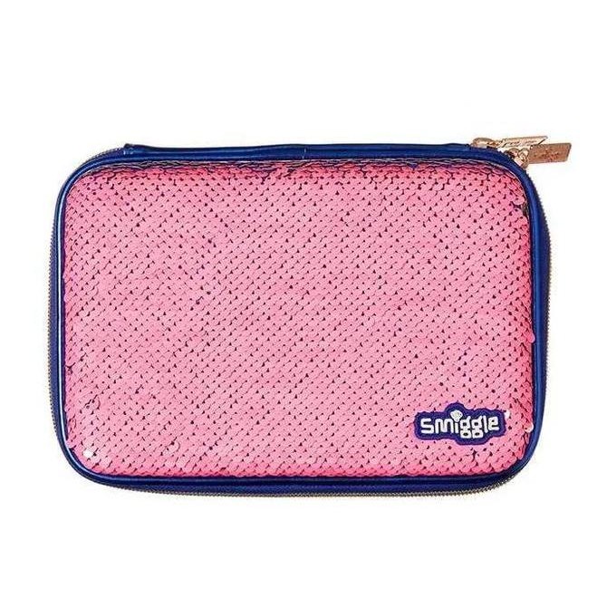 

Smiggle Shimmy Reversible Sequin Hardtop Pencil Case Pink-Gold Kualitas Original