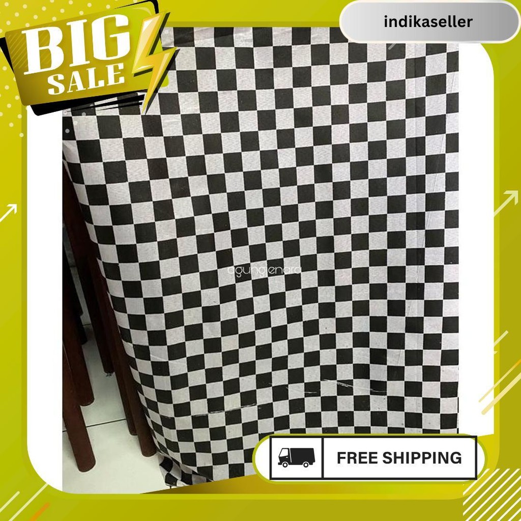 Kain Kasa Kotak Hitam Putih Bali 6.6