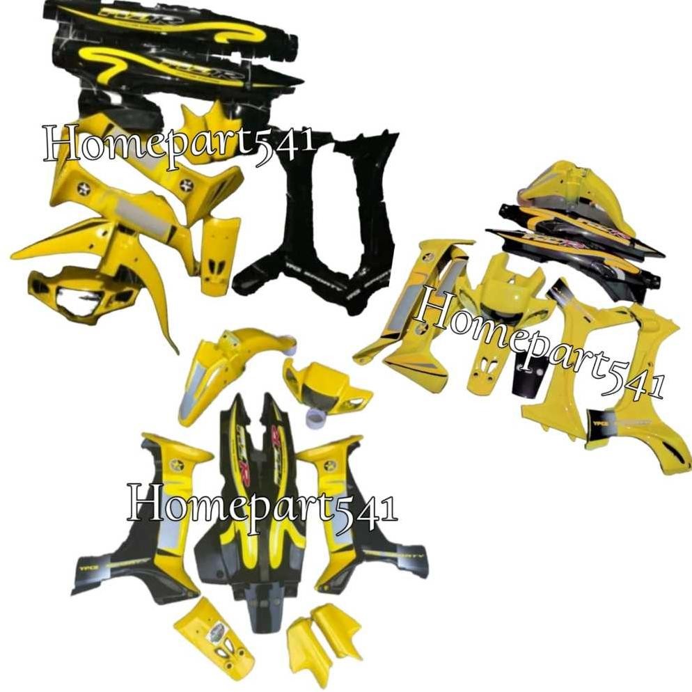 FULL SET BODY HALUS YAMAHA FIZR FIZ R CALTEX HITAM HITAM KUNING