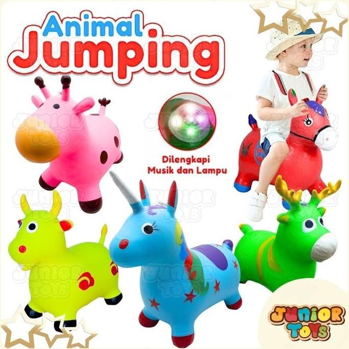 NEW Kuda Kudaan Karet Jumping Animal Mainan Bisa Dinaiki Anak Hewan Genjot Unicorn Sapi Rusa Pegasus