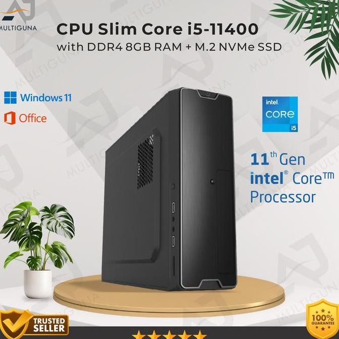 Cpu Pc Slim Intel Core I5-11400 Gen-11 Ram 8Gb Ssd Rakitan Office New Stok