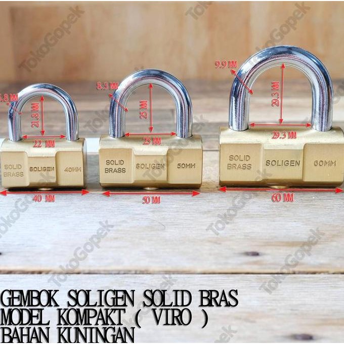 Soligen Gembok V Kompakt - Gembok Viro Soligen 40Mm 50Mm 60Mm