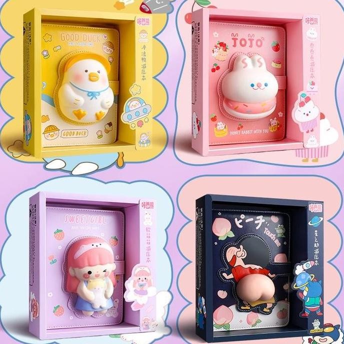 

READY Buku Notebook Squishy, Buku catatan diary squishy 3D kartun lucu anak NEW