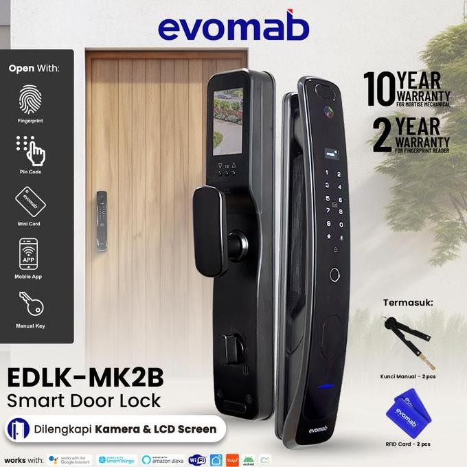 Evomab Kunci Pintu Digital Smart Lock Dengan Kamera Edlk-Mk2B